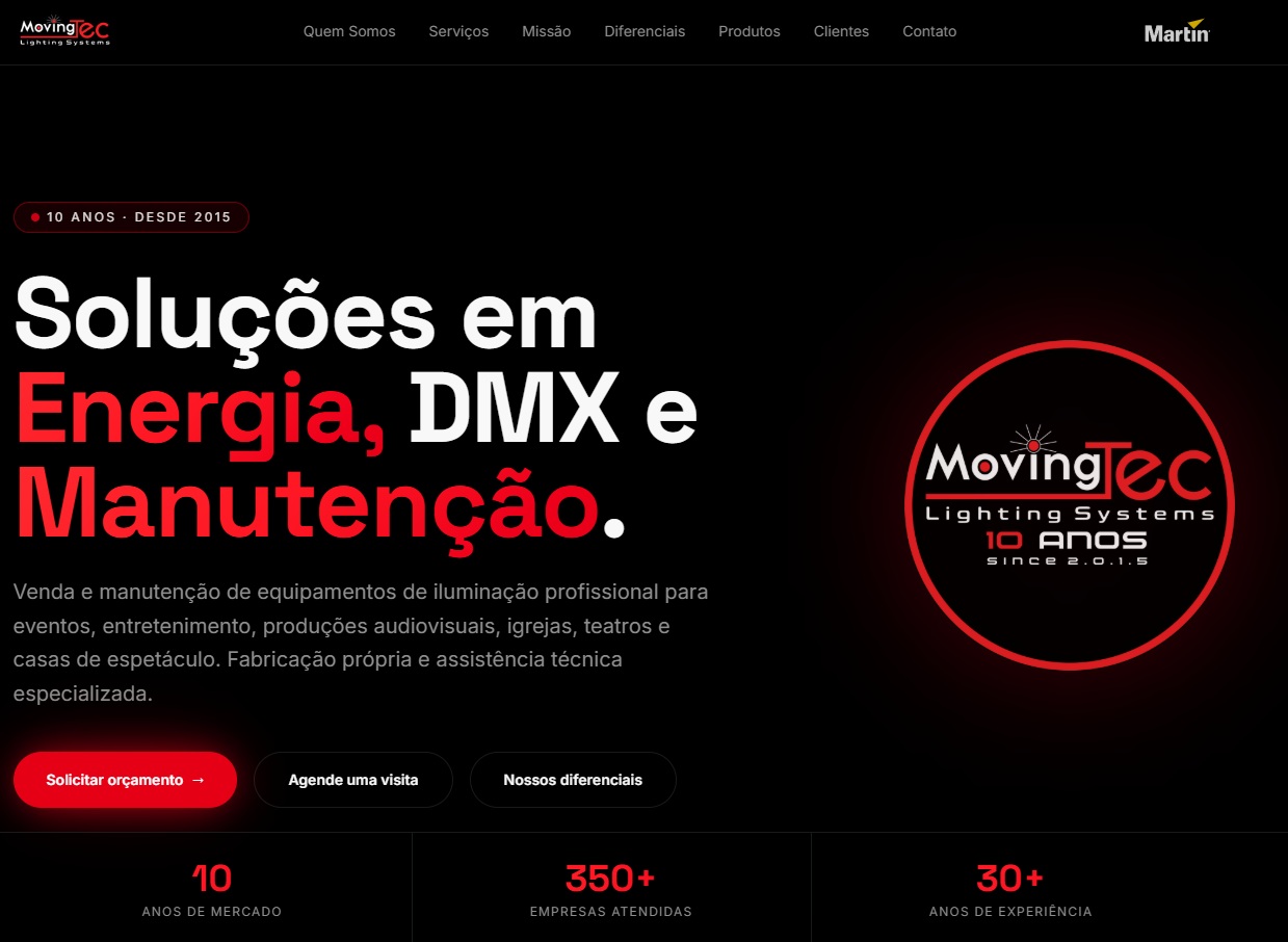 Site institucional da MovingTec
